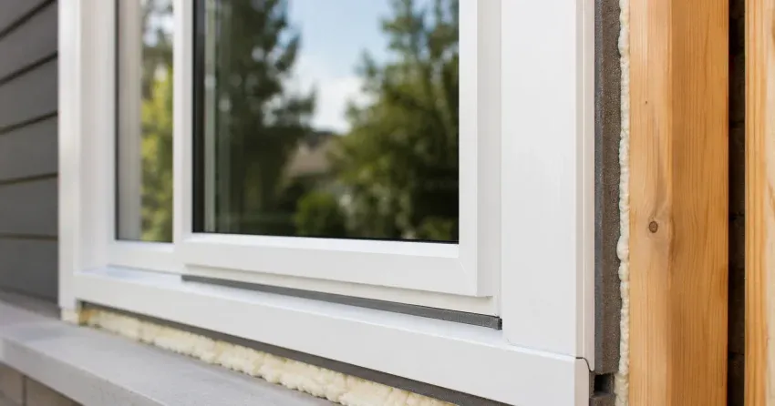 technician installing fiberglass window frame in Delaware home