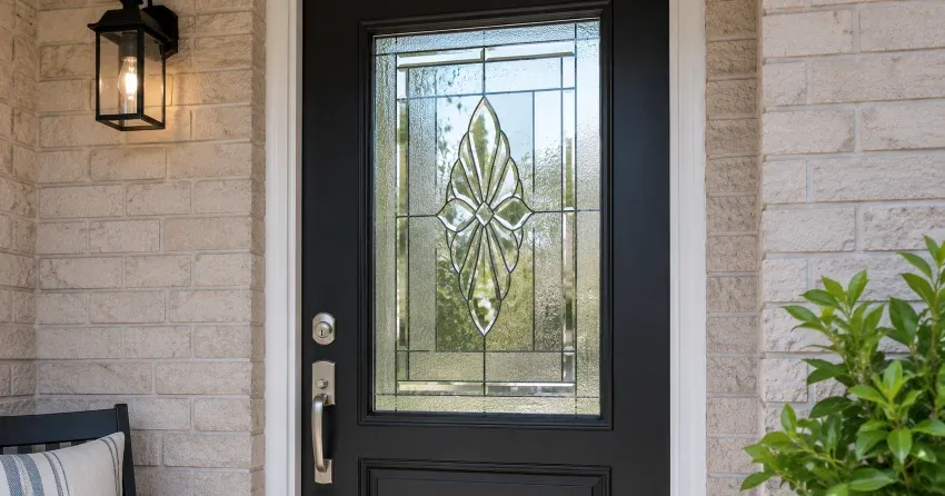 technician replacing a cracked decorative glass panel in Delaware
