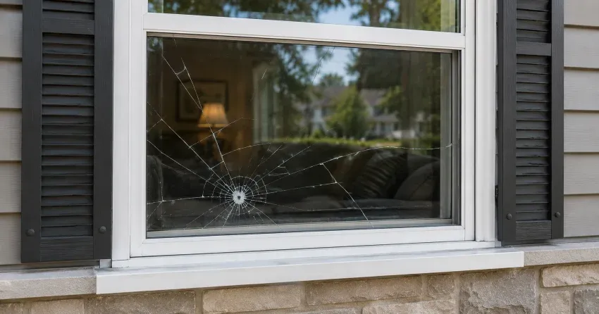 technician measuring window opening for emergency glass replacement Delaware
