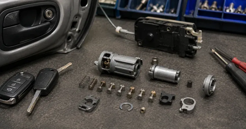 technician testing a car key fob during Car Lock Repair Delaware