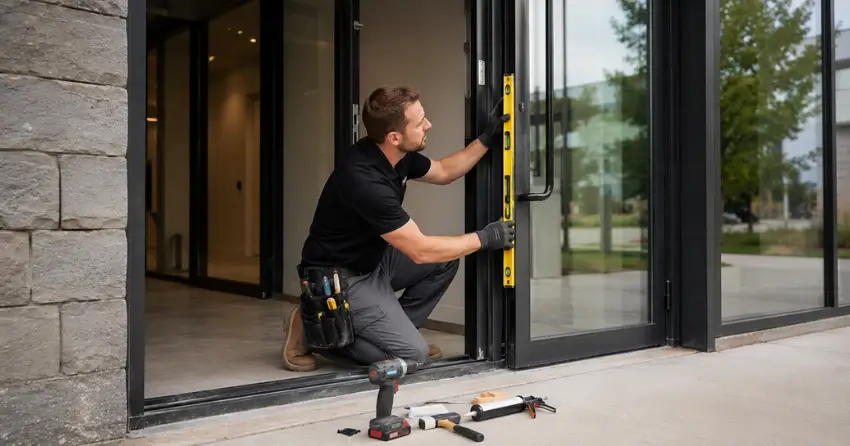 commercial glass door frame installation Delaware