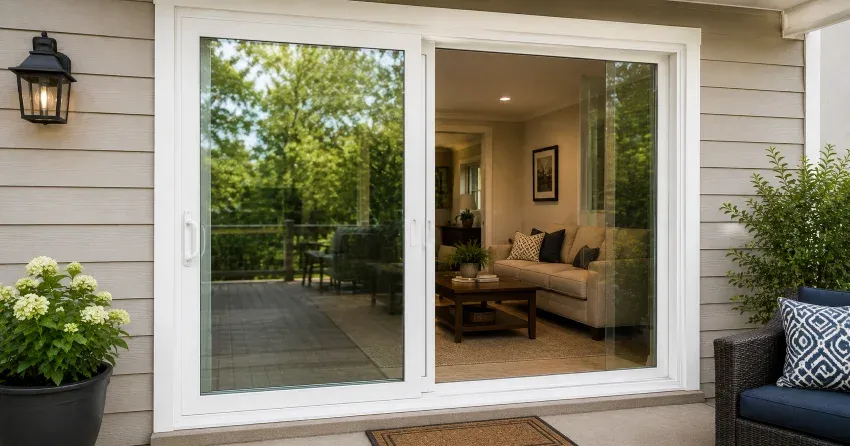 new patio door replacement installed in Delaware home