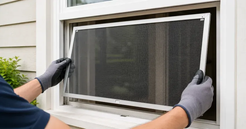 technician repairing a window sash and balance system in Delaware