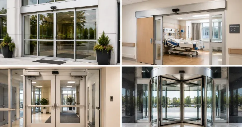 automatic door services technician completing system diagnostic in Delaware